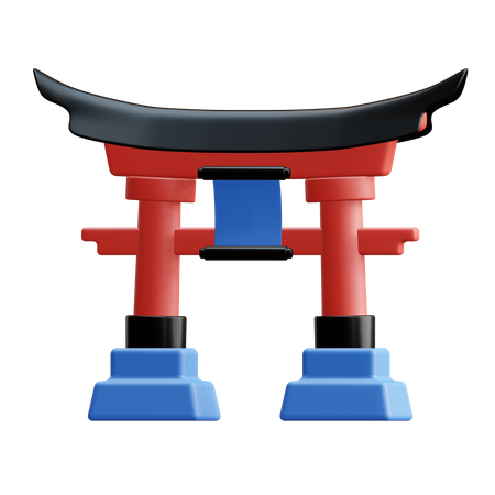 Portão japonês  3D Illustration