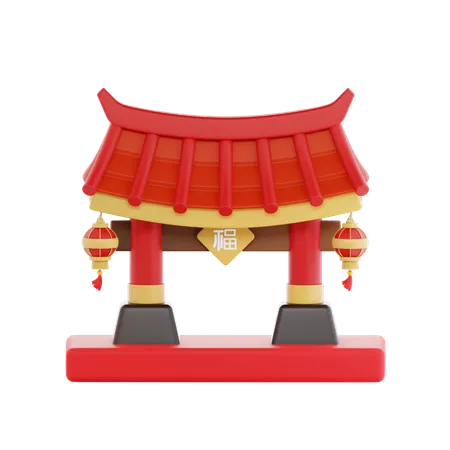 Portão tradicional chinês  3D Icon
