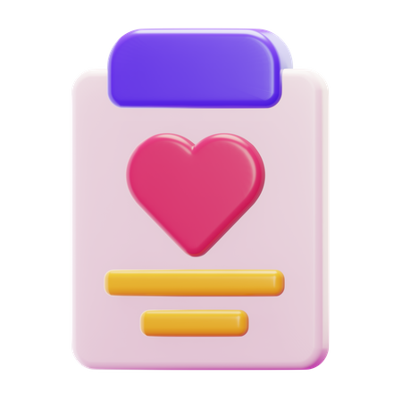 Portapapeles de amor  3D Icon
