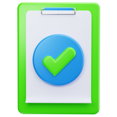 Portapapeles aprobado  3D Icon