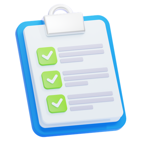 Portapapeles con casillas de verificación  3D Icon