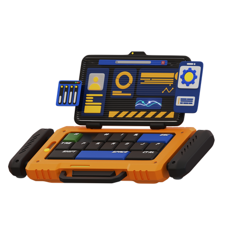 Computadora portátil ciberpunk  3D Icon