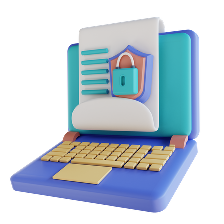 Seguridad de documentos portátiles  3D Illustration