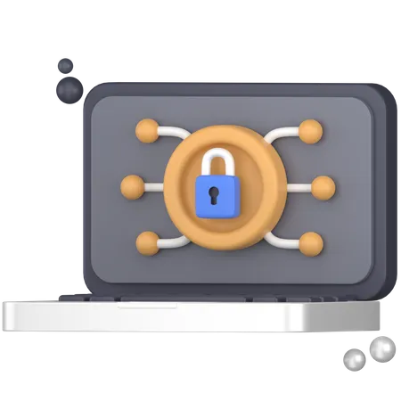La Computadora Portatil Esta Protegida Contra Virus Y Malware 3D Icon