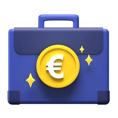 Mallette en euros  3D Illustration