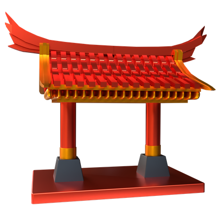 Porte du temple chinois  3D Icon