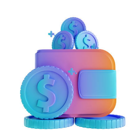 Portefeuille d'argent  3D Icon