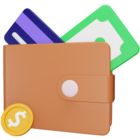 Portefeuille d'argent  3D Icon