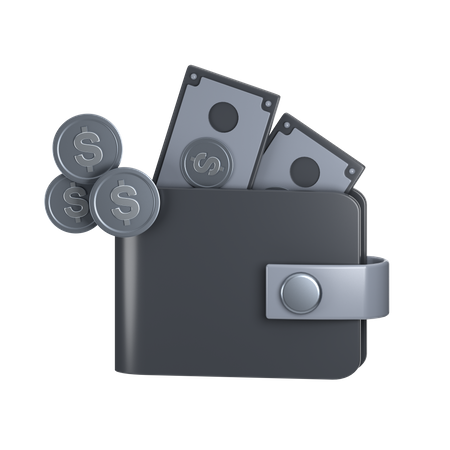 Portefeuille d'argent  3D Icon