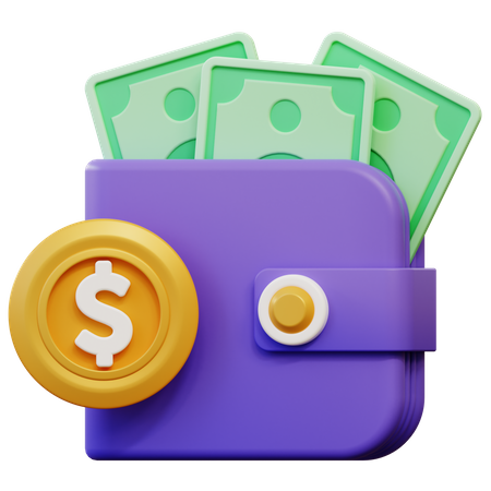 Portefeuille d'argent  3D Icon