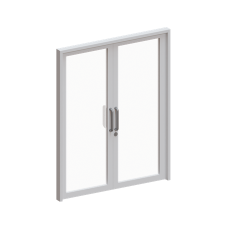 Porte vitrée à double cadre  3D Icon