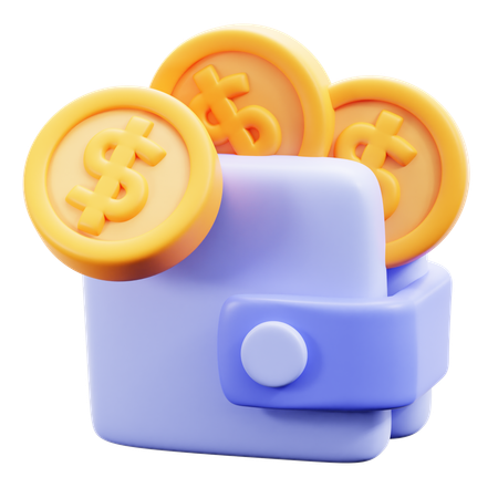 Portefeuille d'argent  3D Icon