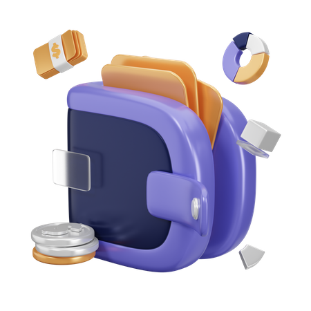 Portefeuille d'argent  3D Icon