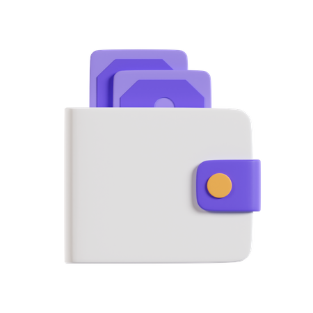 Portefeuille d'argent  3D Icon