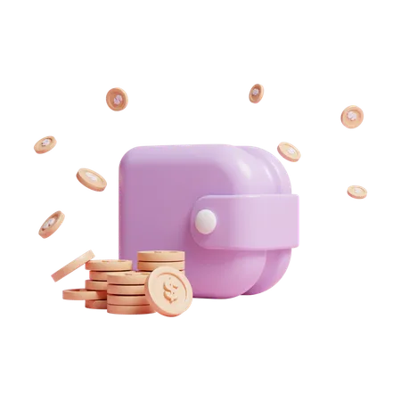 Portefeuille d'argent  3D Icon