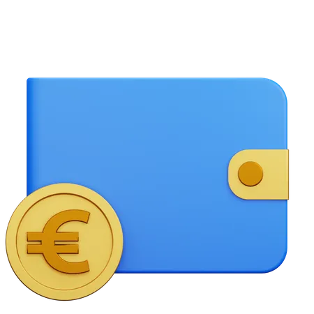 Portefeuille en euros  3D Icon