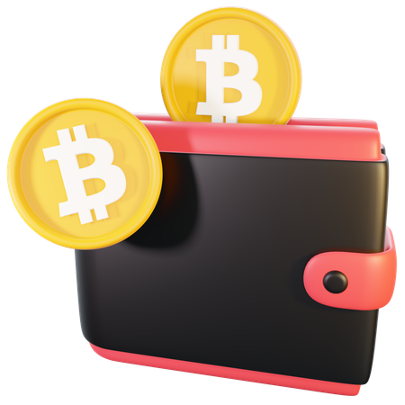 Portefeuille Bitcoin  3D Illustration