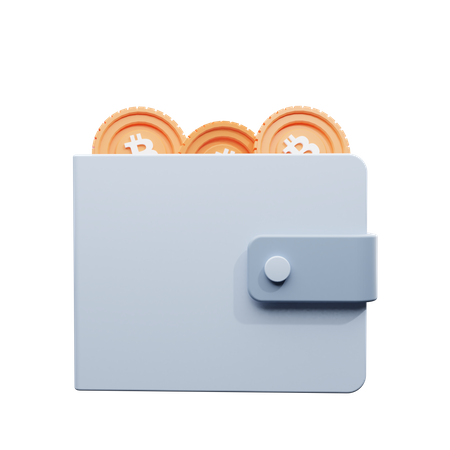 Portefeuille Bitcoin  3D Illustration