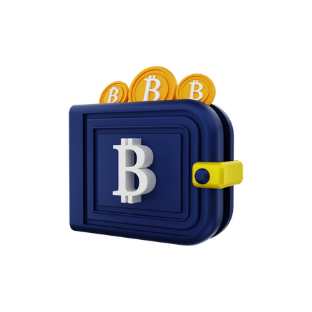 Portefeuille Bitcoin  3D Illustration