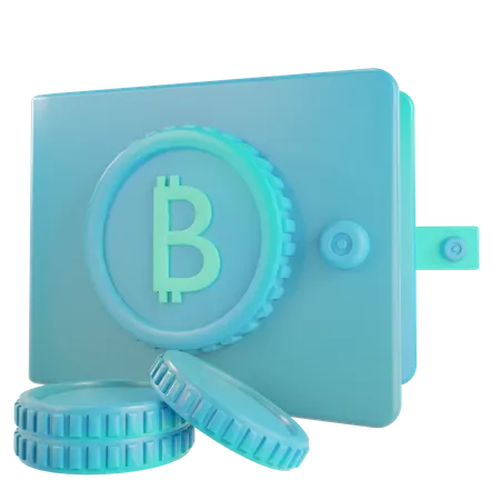 Portefeuille Bitcoin  3D Illustration