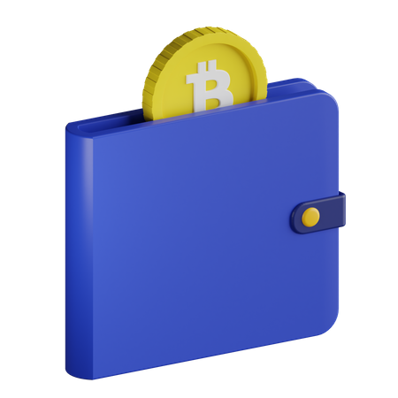 Portefeuille Bitcoin  3D Illustration