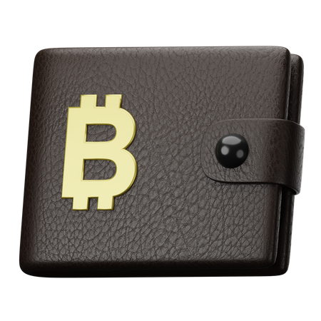 Portefeuille Bitcoin  3D Illustration