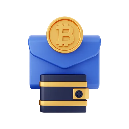 Portefeuille de bitcoins  3D Icon