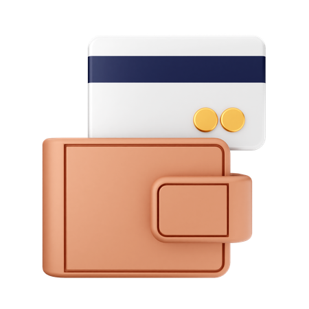 Paiement par carte de crédit via portefeuille  3D Icon