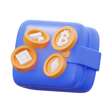 Portefeuille cryptographique  3D Icon