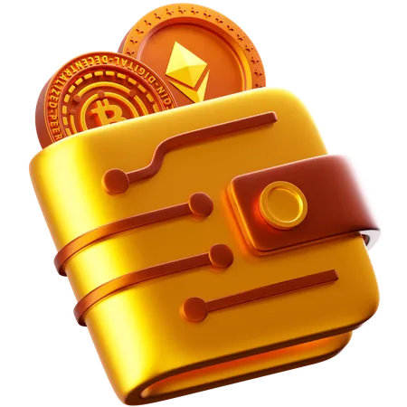 Portefeuille cryptographique  3D Icon