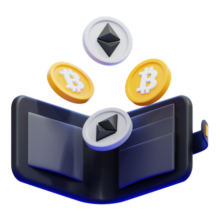 Portefeuille cryptographique  3D Icon