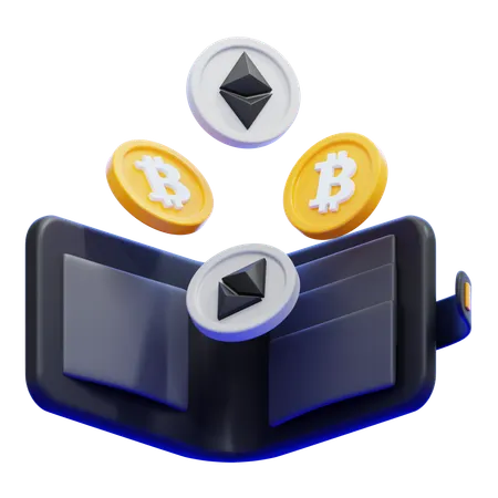 Portefeuille cryptographique  3D Icon