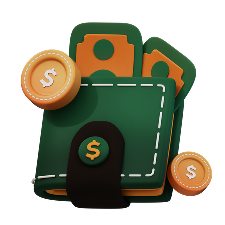 Portefeuille d'argent  3D Icon