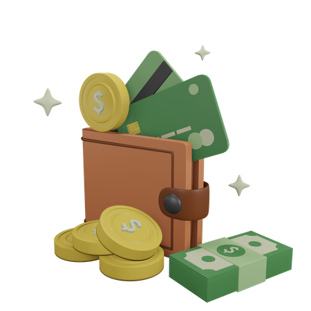 Portefeuille d'argent  3D Icon