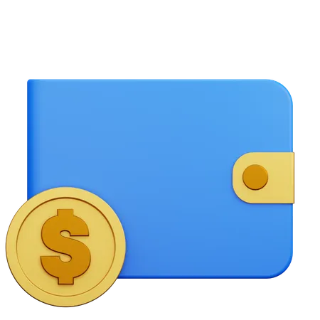 Portefeuille, dollar, argent  3D Icon