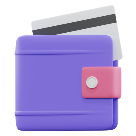 Portefeuille avec carte de crédit  3D Illustration