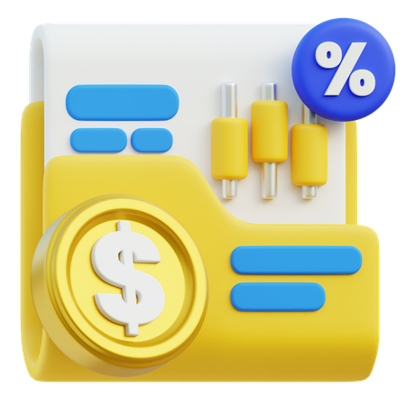 Portefeuille financier  3D Icon