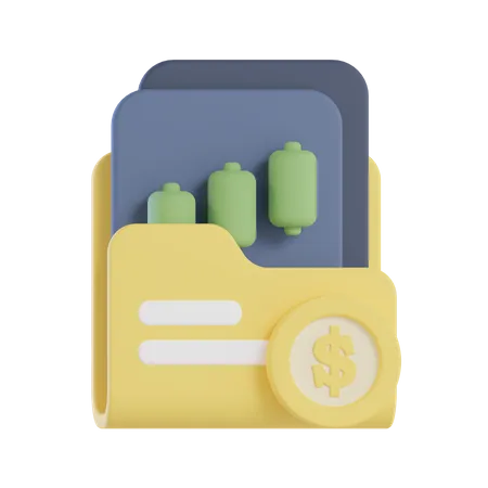 Portefeuille financier  3D Icon