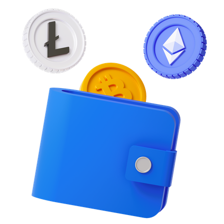 Portefeuille de crypto-monnaie  3D Icon