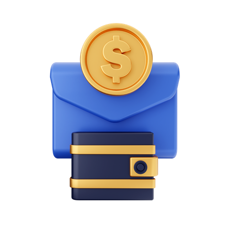Porte-monnaie en dollars  3D Icon