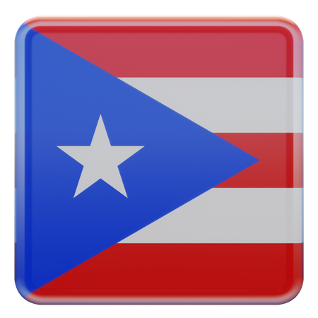 Drapeau carré de Porto Rico  3D Icon