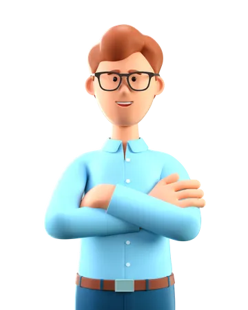 Businessman with folded arms 3D Illustration