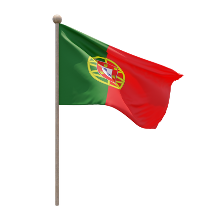 Portugal Flagpole 3D Illustration