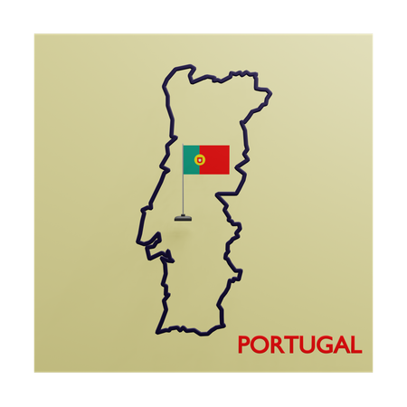 Portugal Map  3D Icon