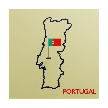 Portugal Map  3D Icon