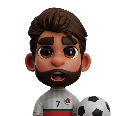 PORTUGAL PLAYER WITH BALL  3D Icon