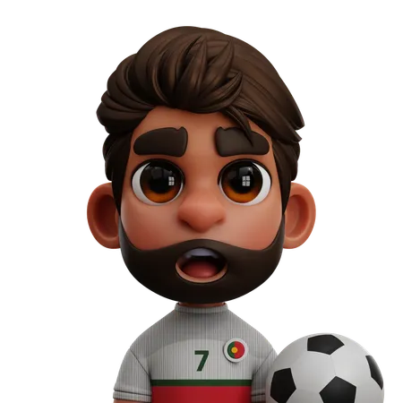 PORTUGAL PLAYER WITH BALL  3D Icon