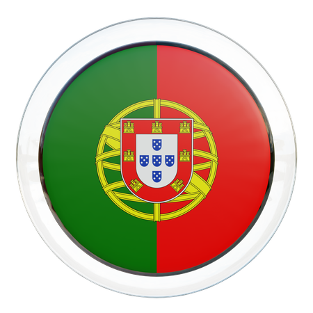 Portugal Round Flag 3D Icon