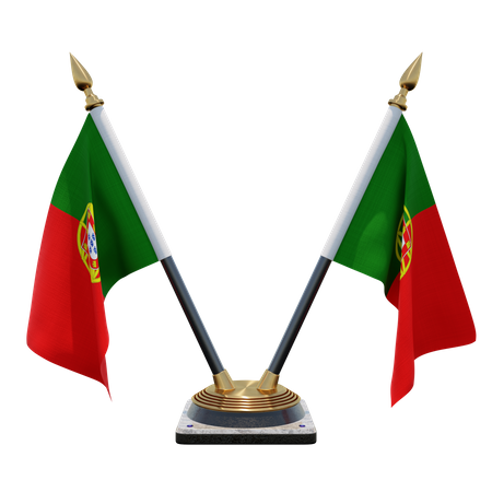 Suporte de bandeira de mesa dupla de portugal  3D Flag