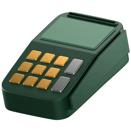 3 D Icon Of A Green Pos Machine 3D Icon